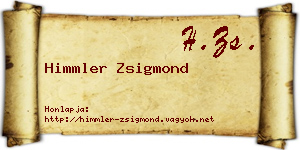Himmler Zsigmond névjegykártya
